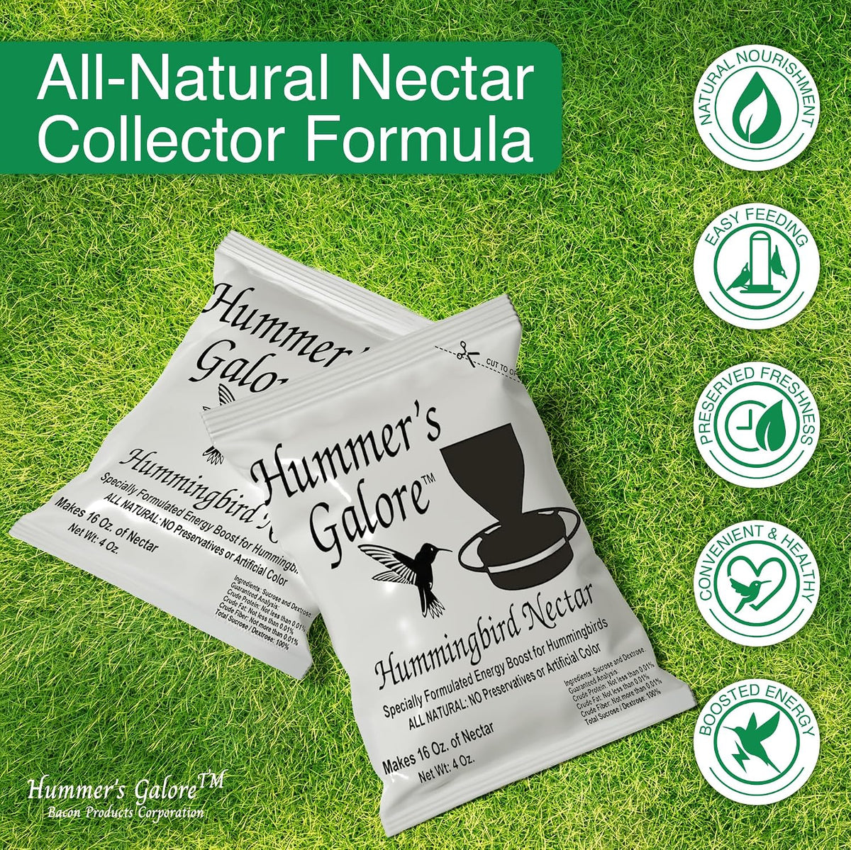 Hummer’s Galore Hummingbird Nectar Mix – Makes 64 oz
