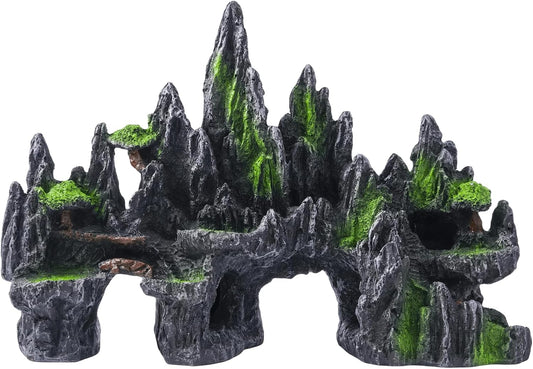 Large Fish Tank Decoration Mountain Cave Bridge Aquarium Ornament Mountain Cave