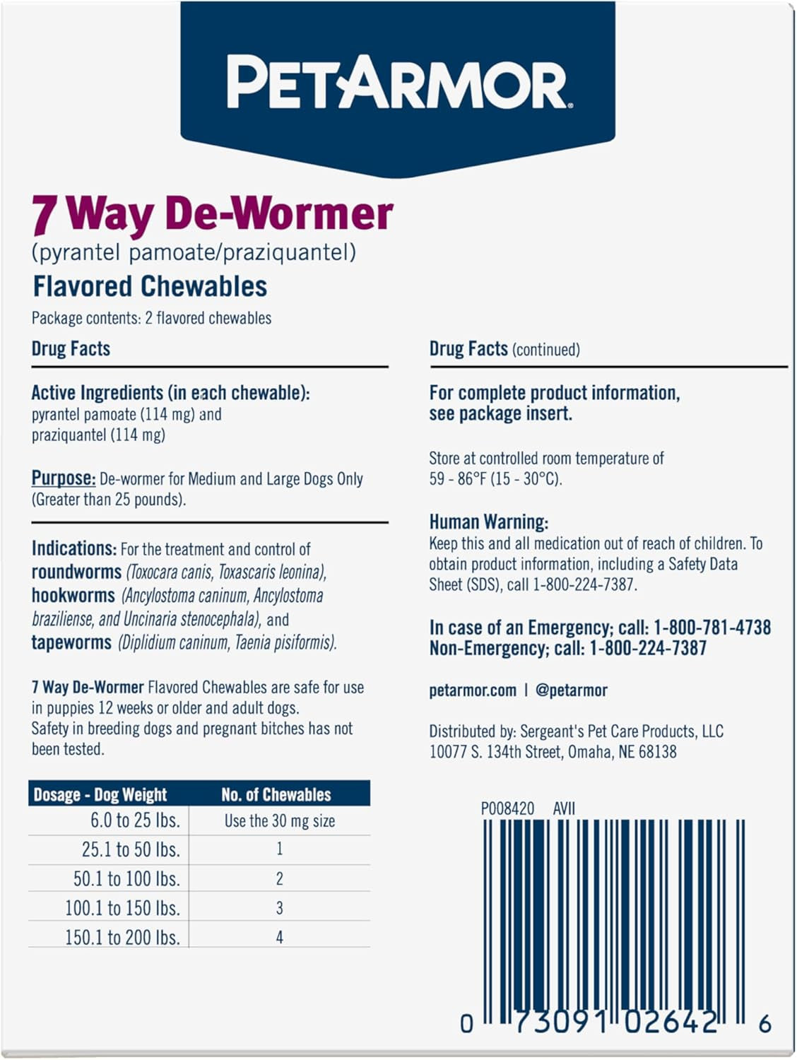 PetArmor Dog Dewormer | 7 Way Chewables & Sure Shot 2X Liquid
