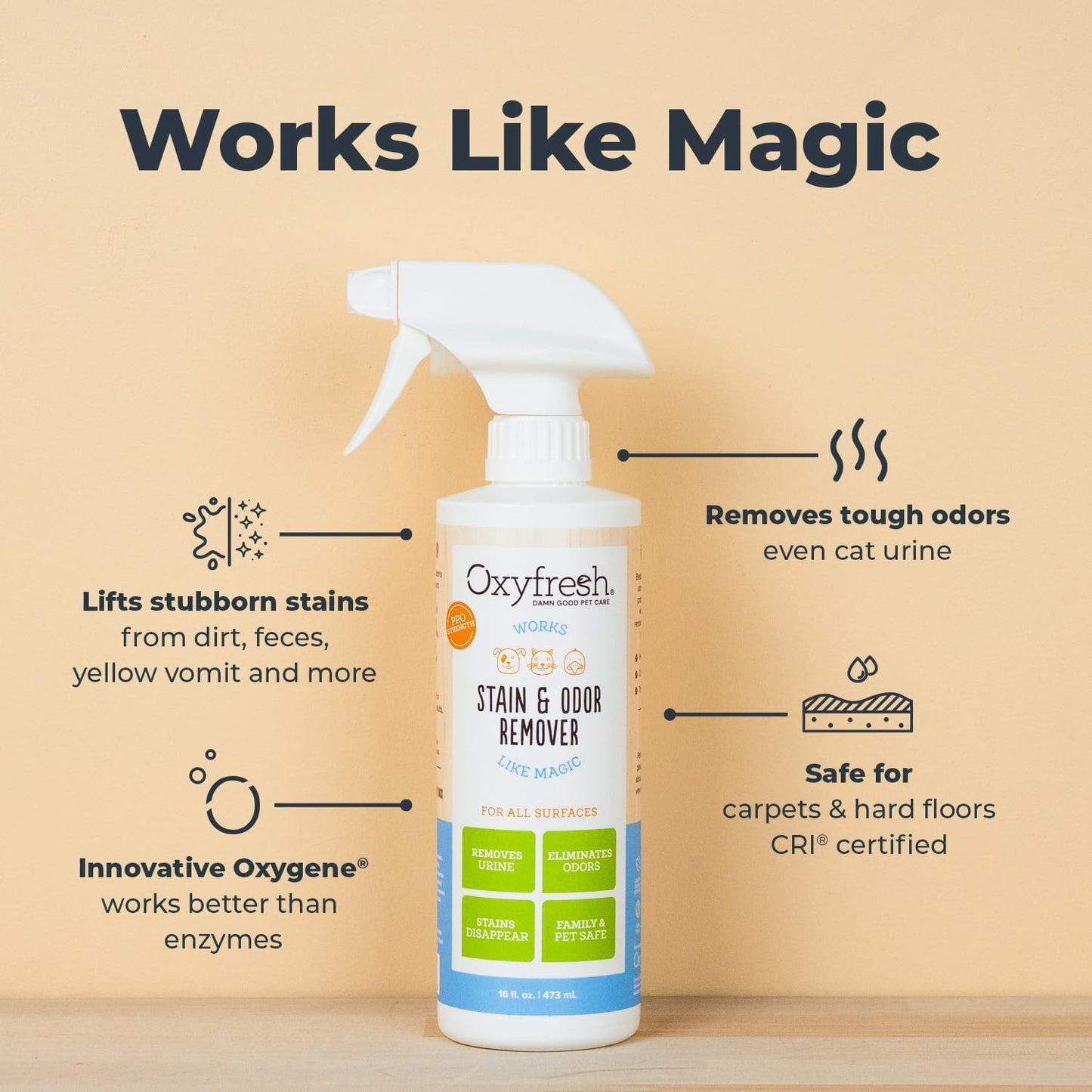 Pet Stain Odor Remover Spray Dog Cat Urine Cleaner Carpet & Home
