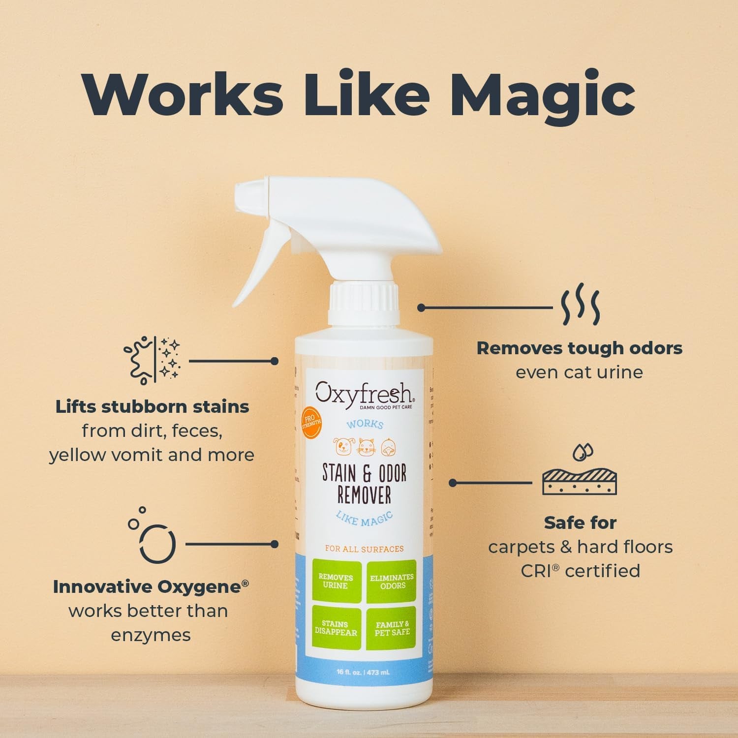 Pet Stain Odor Remover Spray Dog Cat Urine Cleaner Carpet & Home
