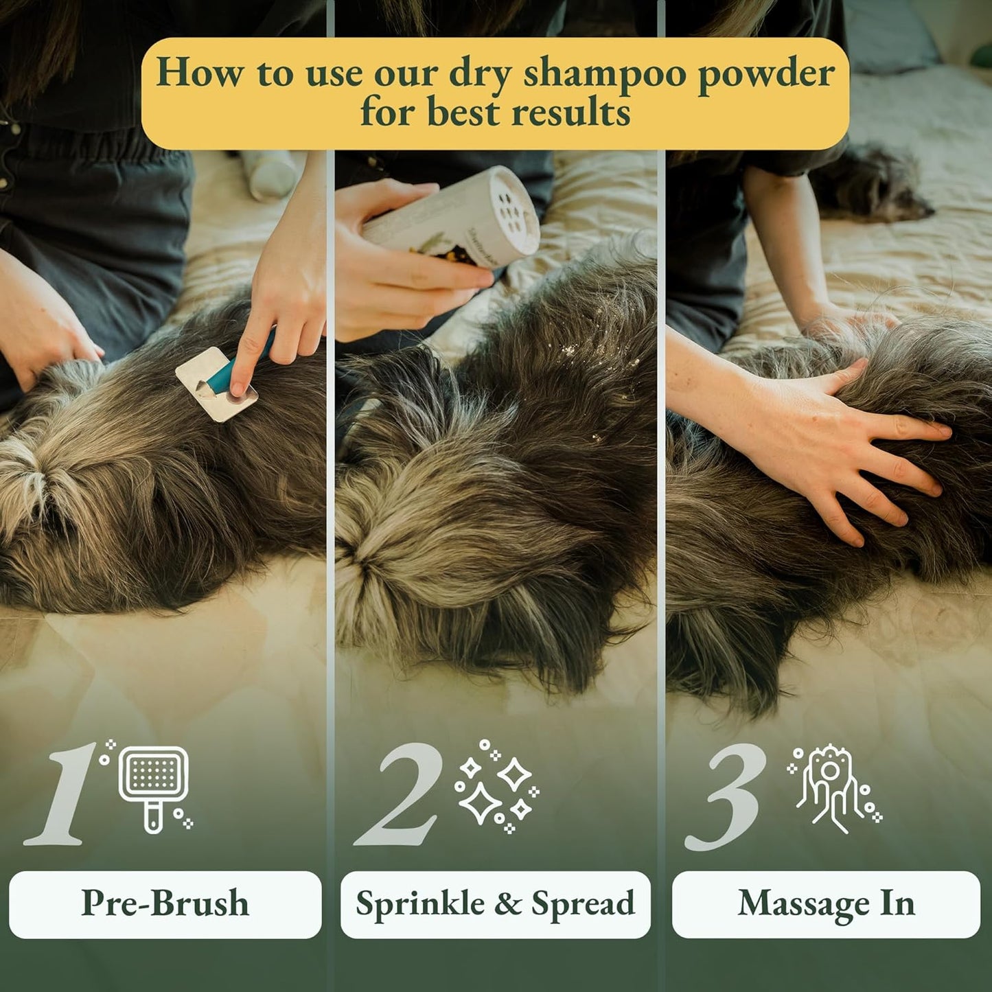 Dry Shampoo for Dogs Itchy Skin Paw Licking Allergy Support Powder