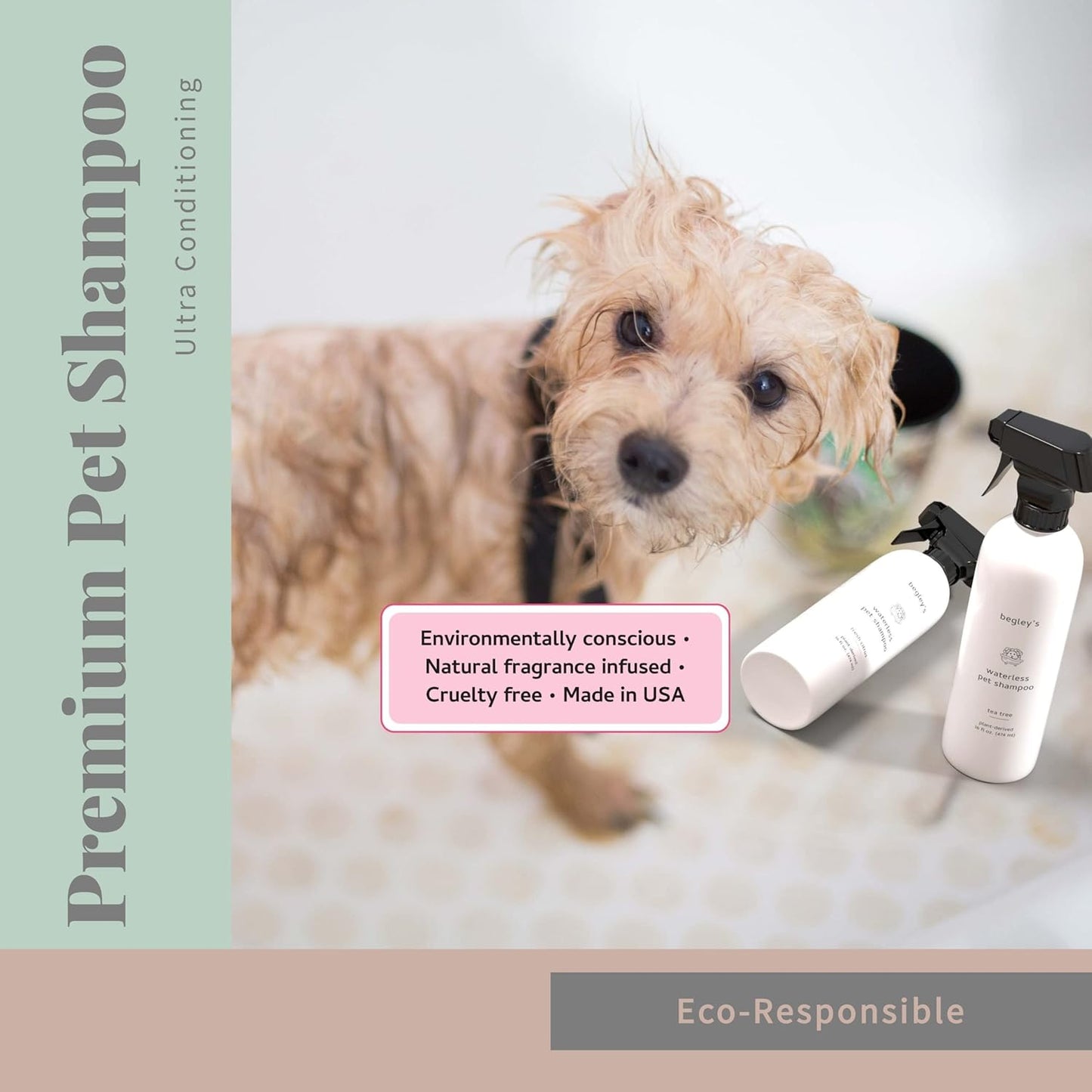 Waterless Pet Shampoo 2 Pack No Rinse Deodorizing Spray Dogs Cats