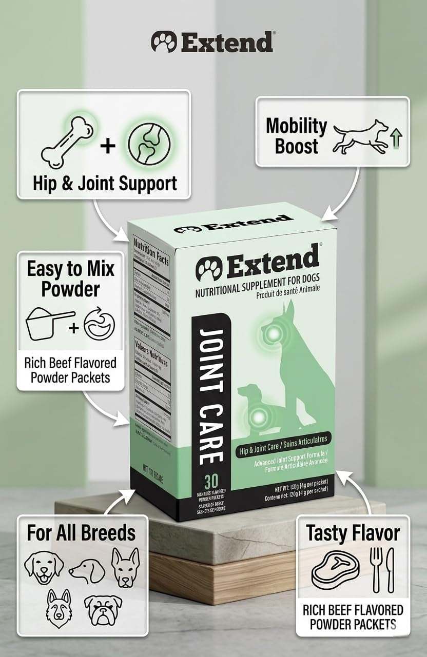 Dog Joint Supplement Powder Glucosamine Chondroitin MSM Collagen 30Ct