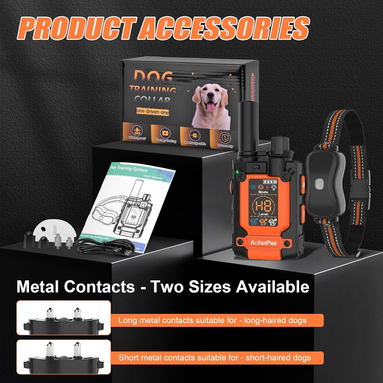 Dog Training Collar Remote 4500ft Waterproof Rechargeable Beep Vibration Shock
