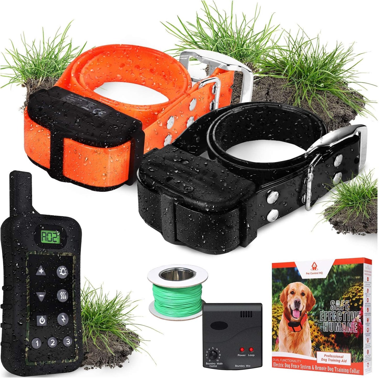 Wireless Dog Fence System Electric Collar Remote Underground 2 Dogs 2 Dogs With Remote