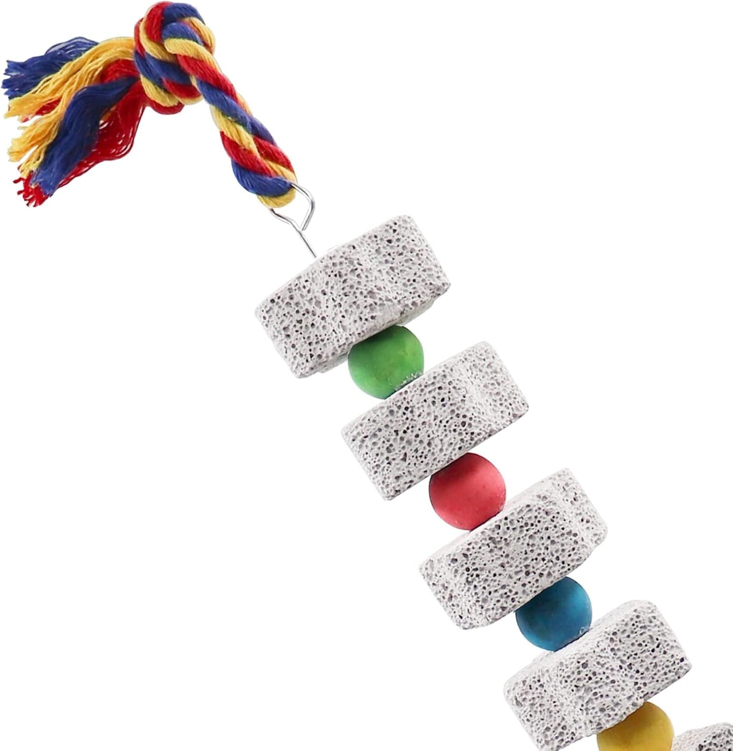 2 Pack Parrot Chew Toy Calcium Block Bird Beak Grinding Bell Cage Toy