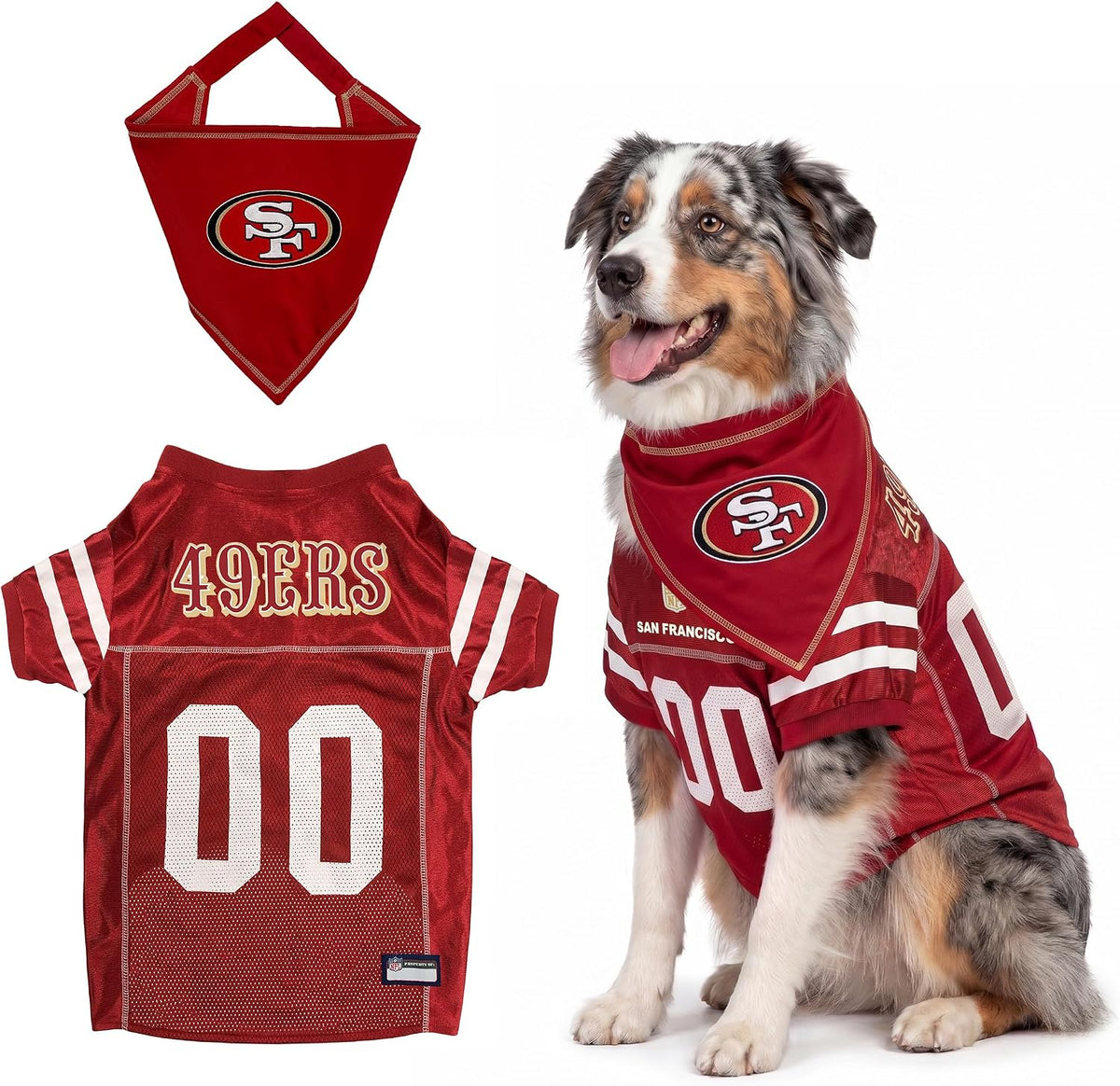NFL Dog Jersey & Tie Bandana Set Official Pet Apparel All Teams
