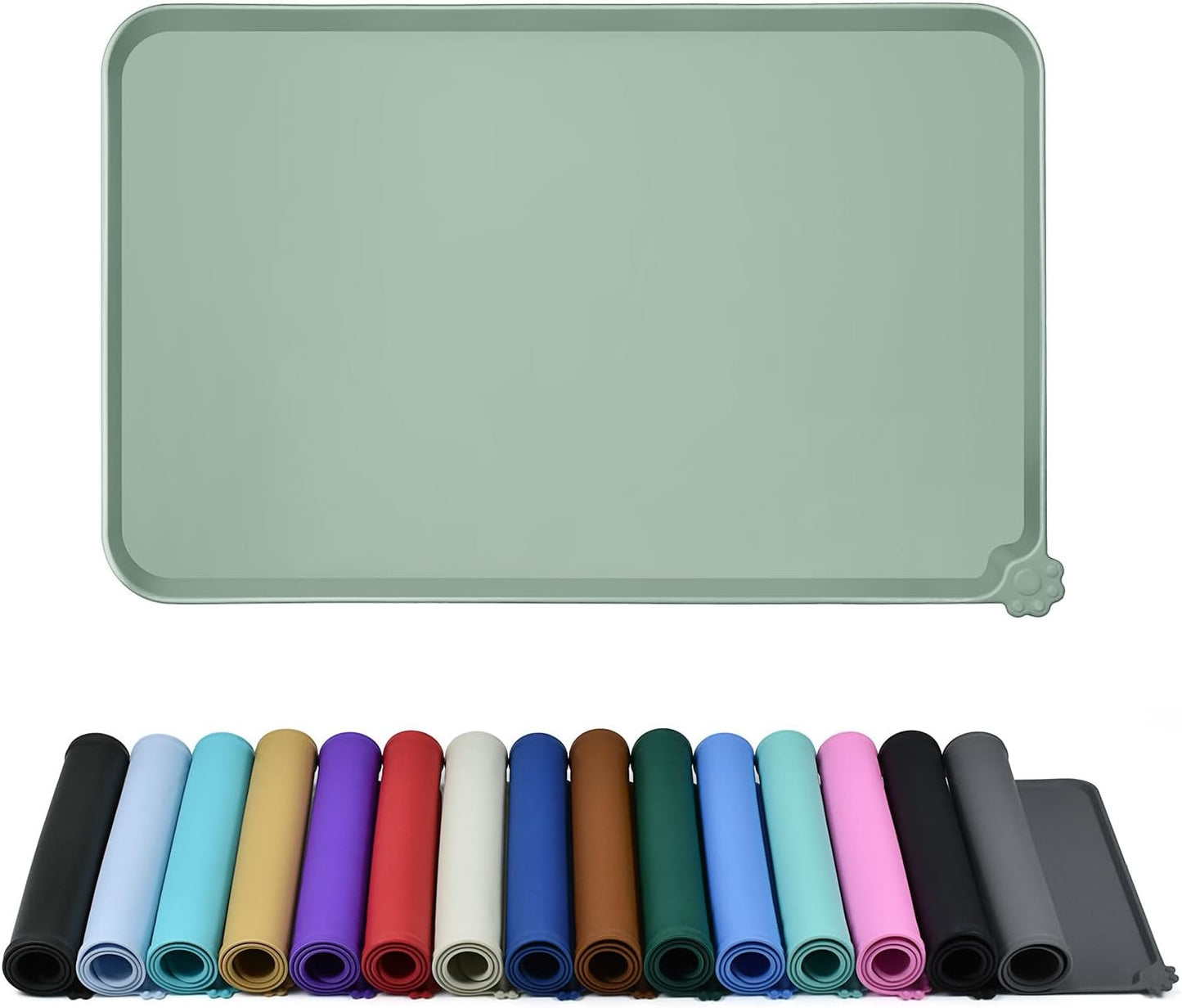Silicone Dog & Cat Feeding Mat with Raised Edge, Waterproof & Non-Slip