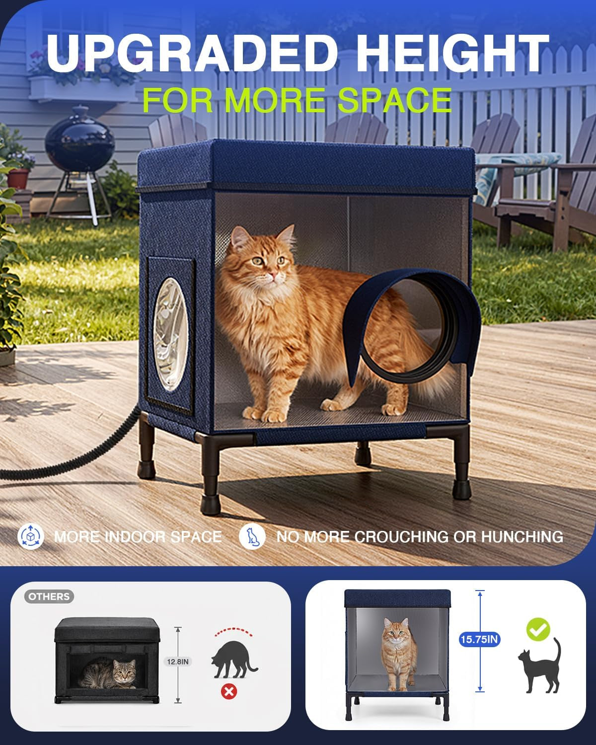 Heated Outdoor Cat House – Insulated Weather-Resistant Shelter, 2 Sizes