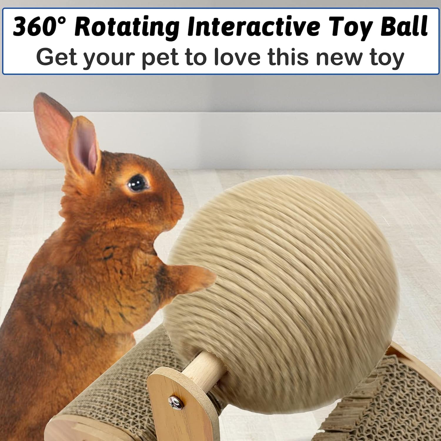 Rabbit Scratching Toy Sisal Ball Cardboard Scratcher for Small Pets
