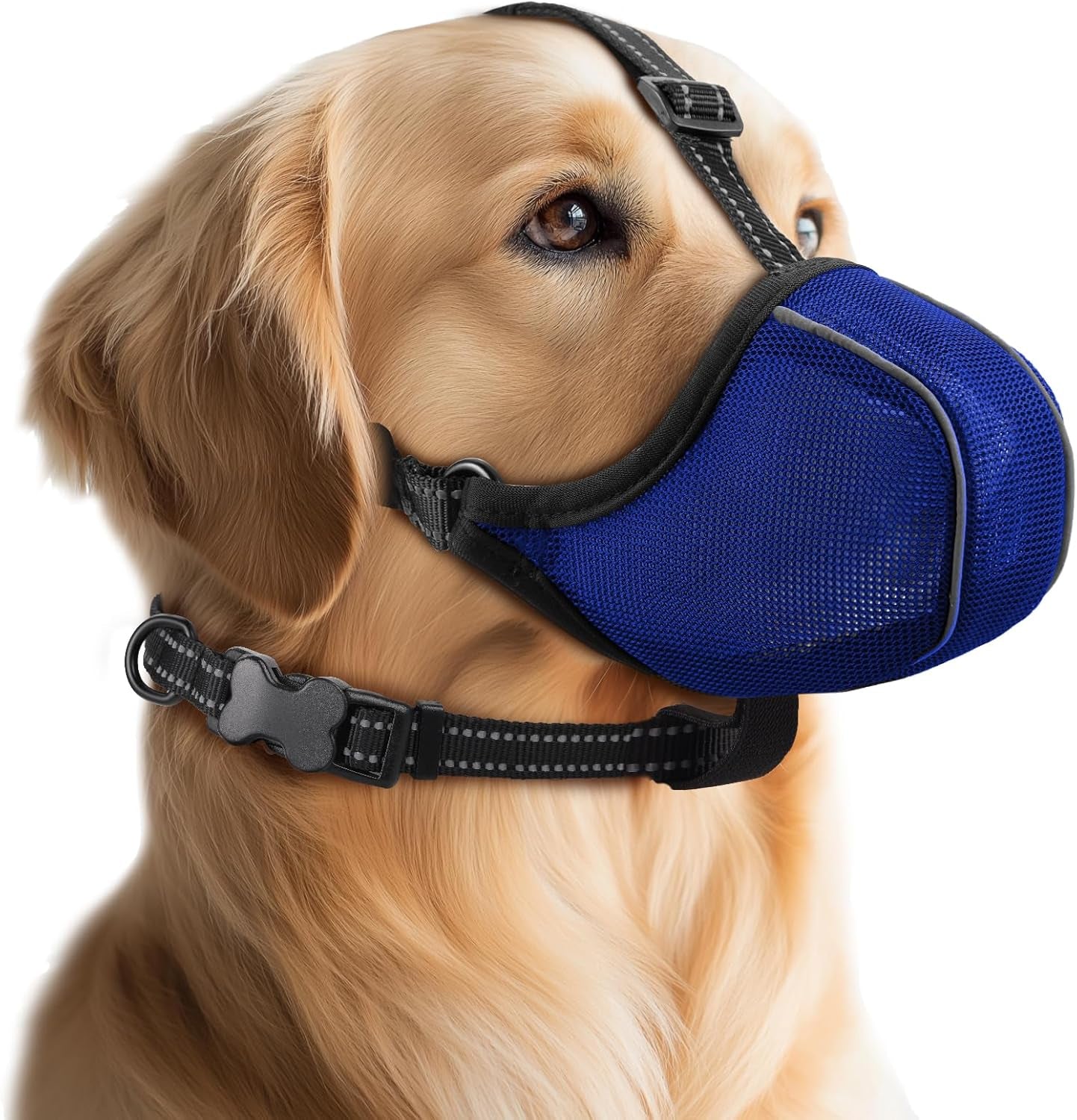 Soft Mesh Dog Muzzle — Adjustable, Breathable & Reflective | Small to Large Dogs