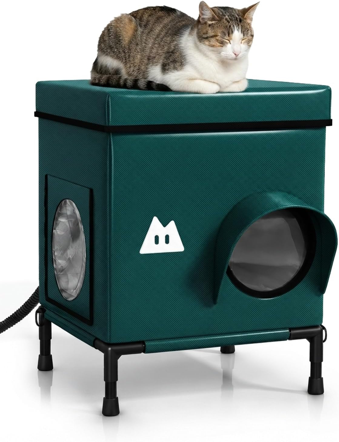 Heated Outdoor Cat House – Insulated Weather-Resistant Shelter, 2 Sizes