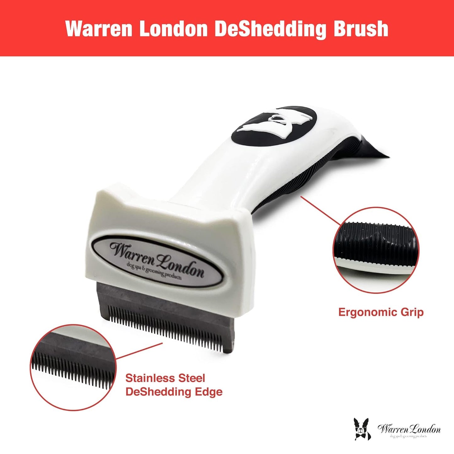 Short Hair Dog Deshedding Brush Stainless Steel Grooming Tool Small Dogs
