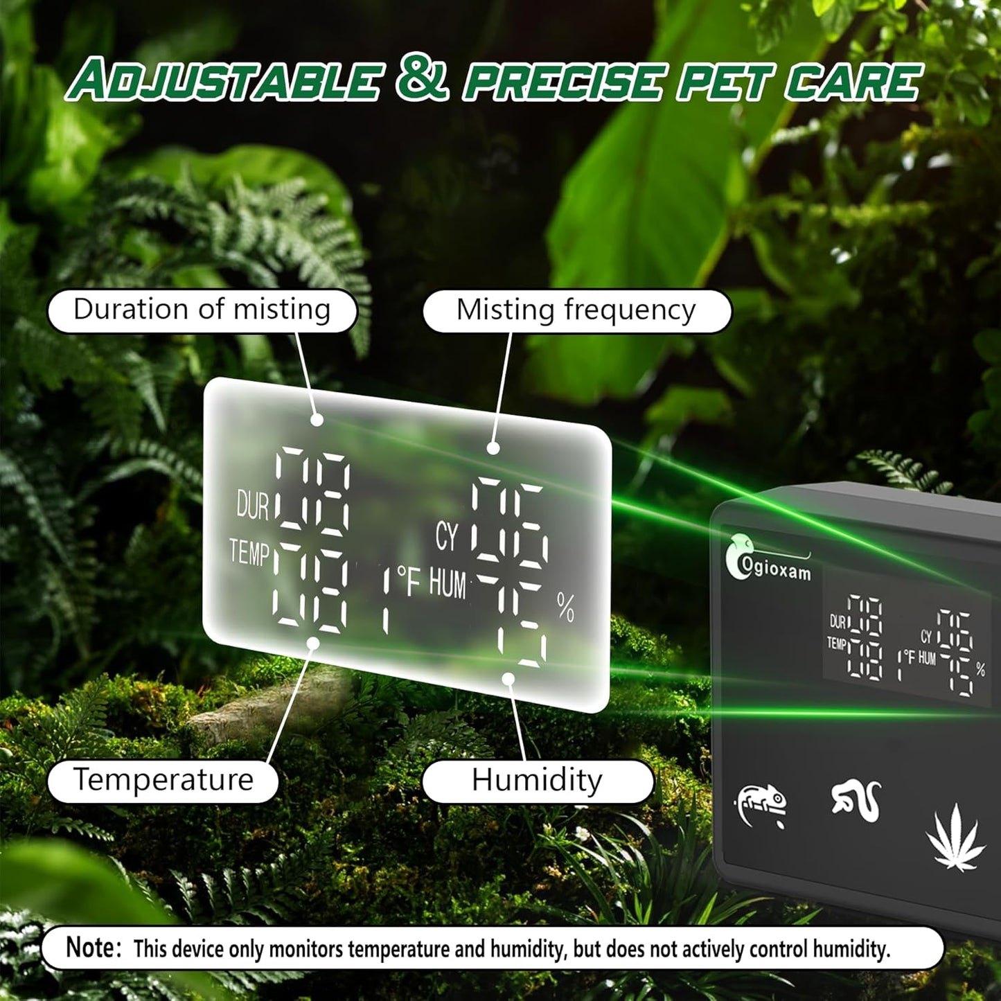 Automatic Reptile Mister System Smart Humidifier Timer Terrarium