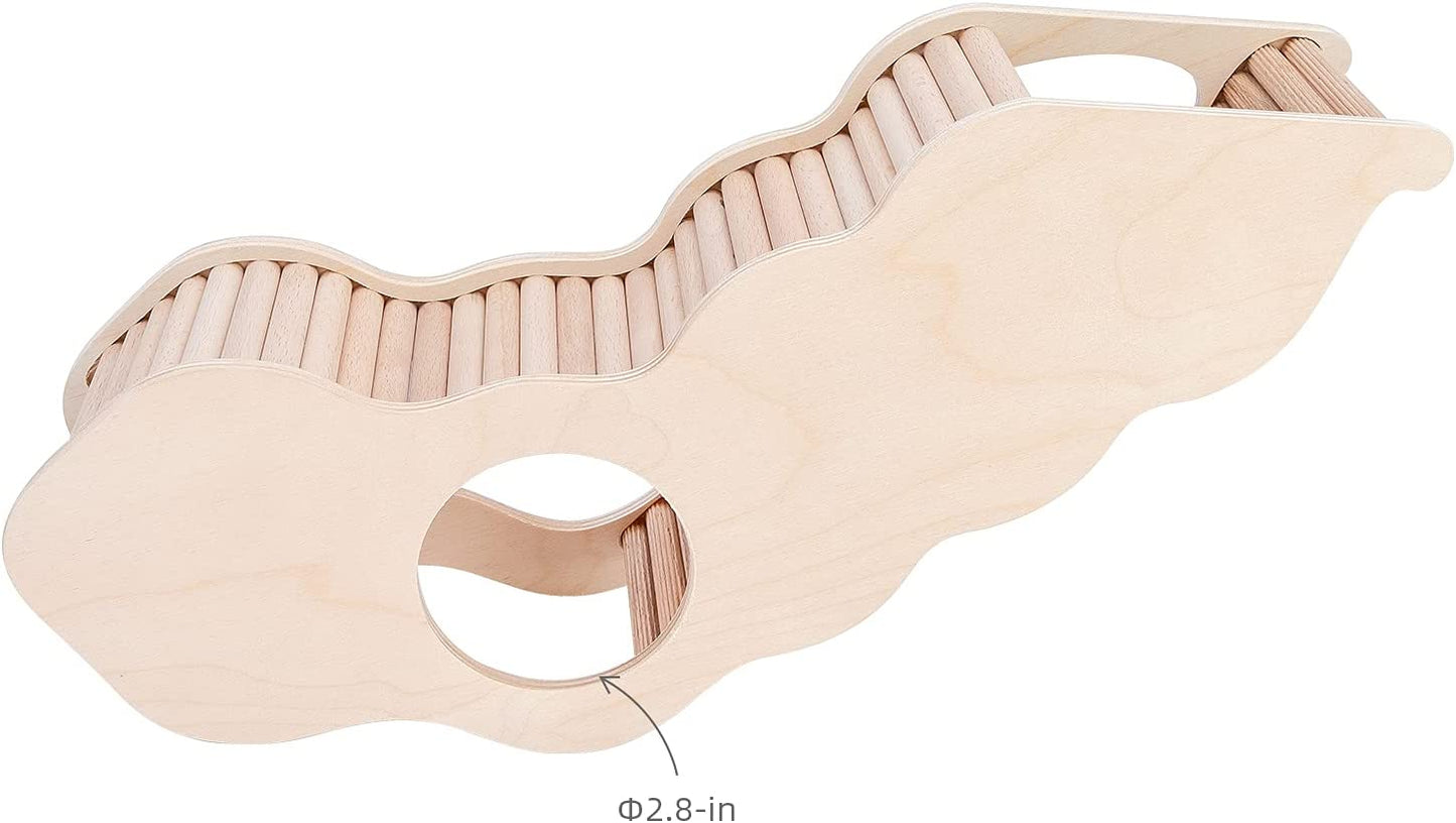 Hamster House Hideout Ladder Wooden Small Pet Hut Gerbil Mouse Tunnel Toy