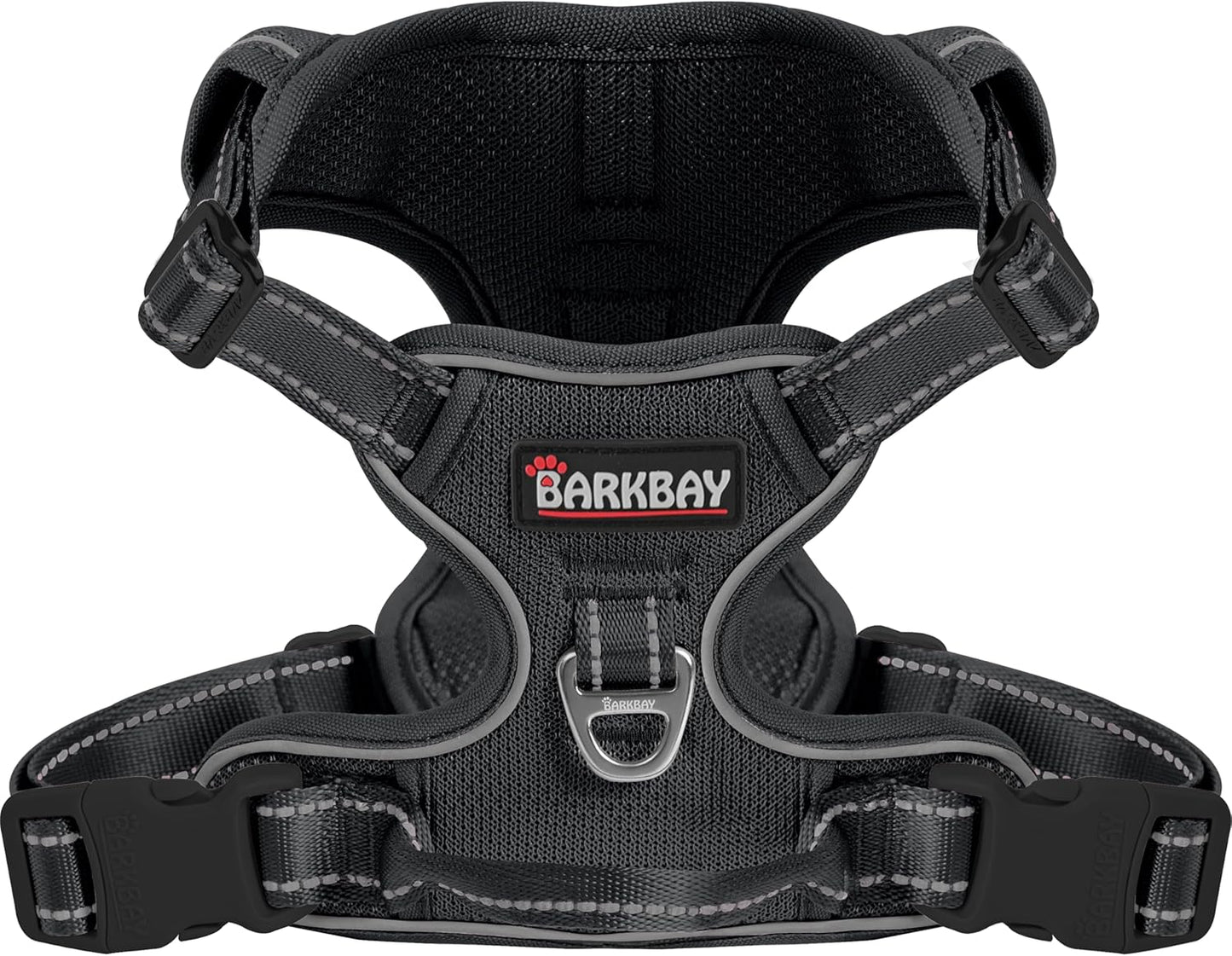 No Pull Dog Harness Adjustable Reflective Oxford Vest Small Medium Large Dogs Black-Mesh