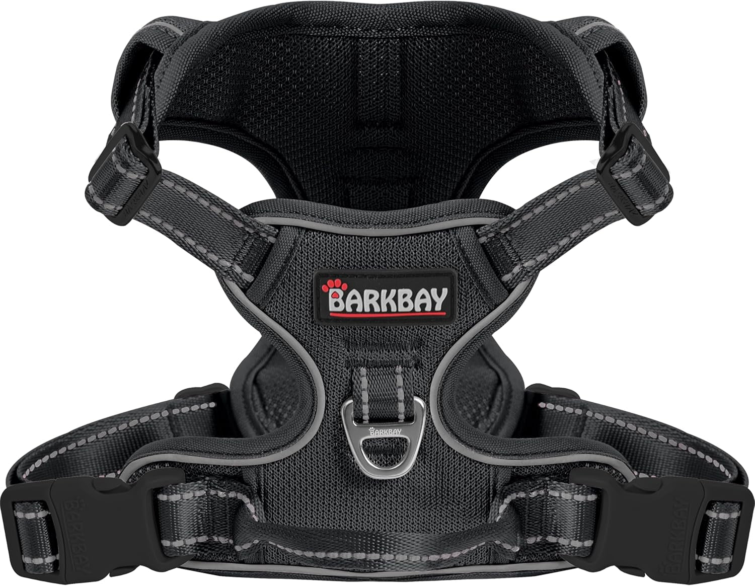 No Pull Dog Harness Adjustable Reflective Oxford Vest Small Medium Large Dogs Black-Mesh