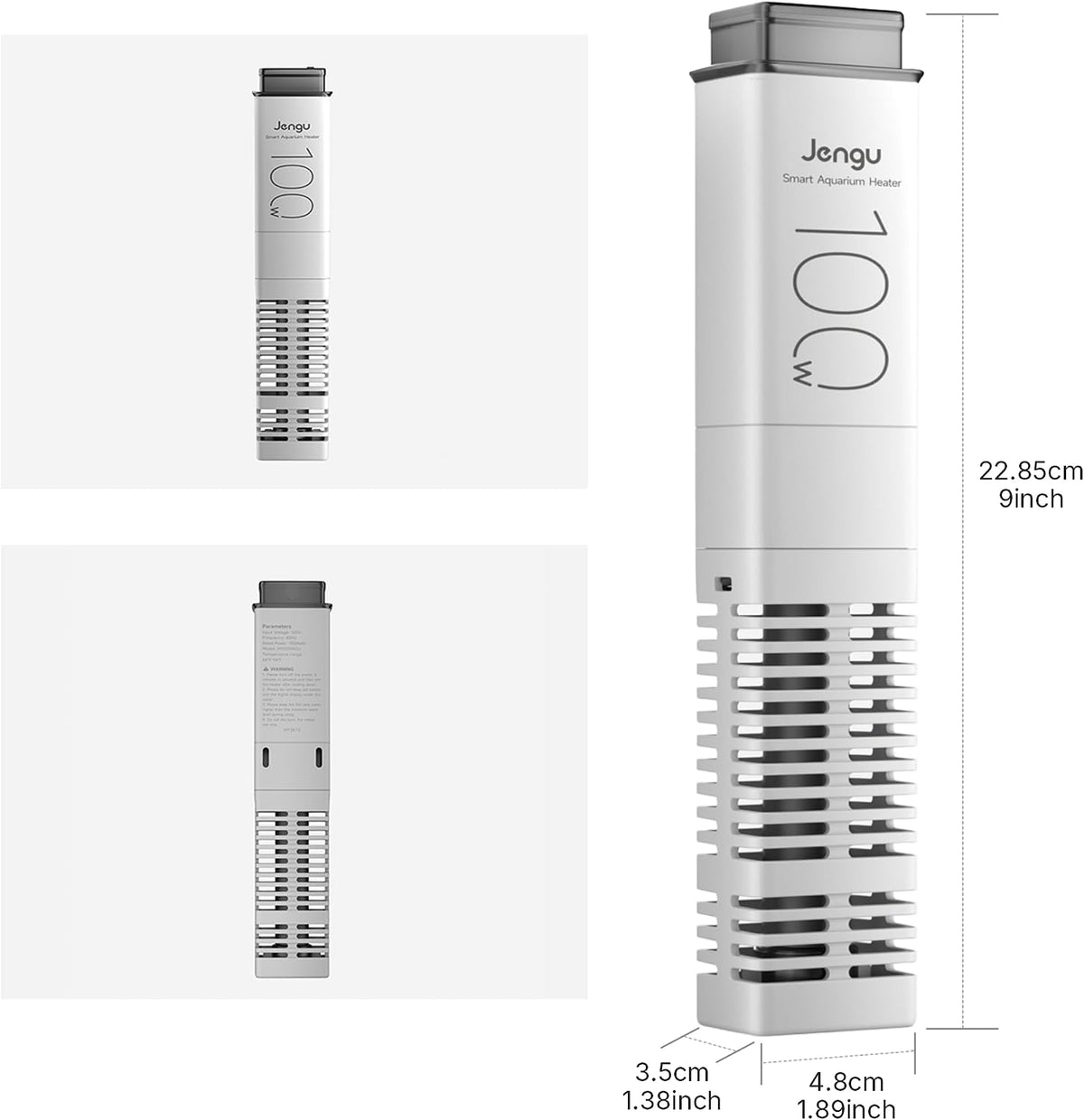 100W submersible heater with digital thermostat for smart aquarium tank