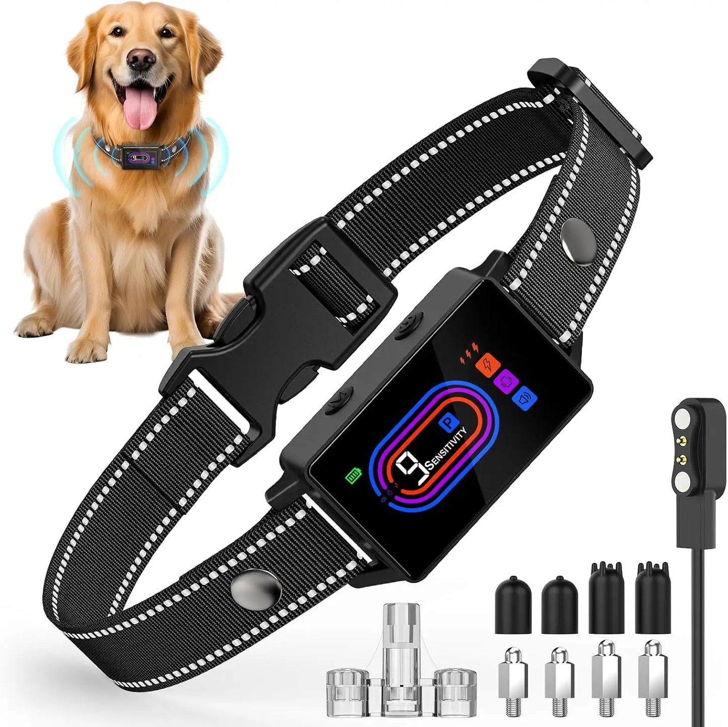 3 Pack Dog Bark Collar Rechargeable Anti Bark Training Waterproof 5-130lbs 1 Pack