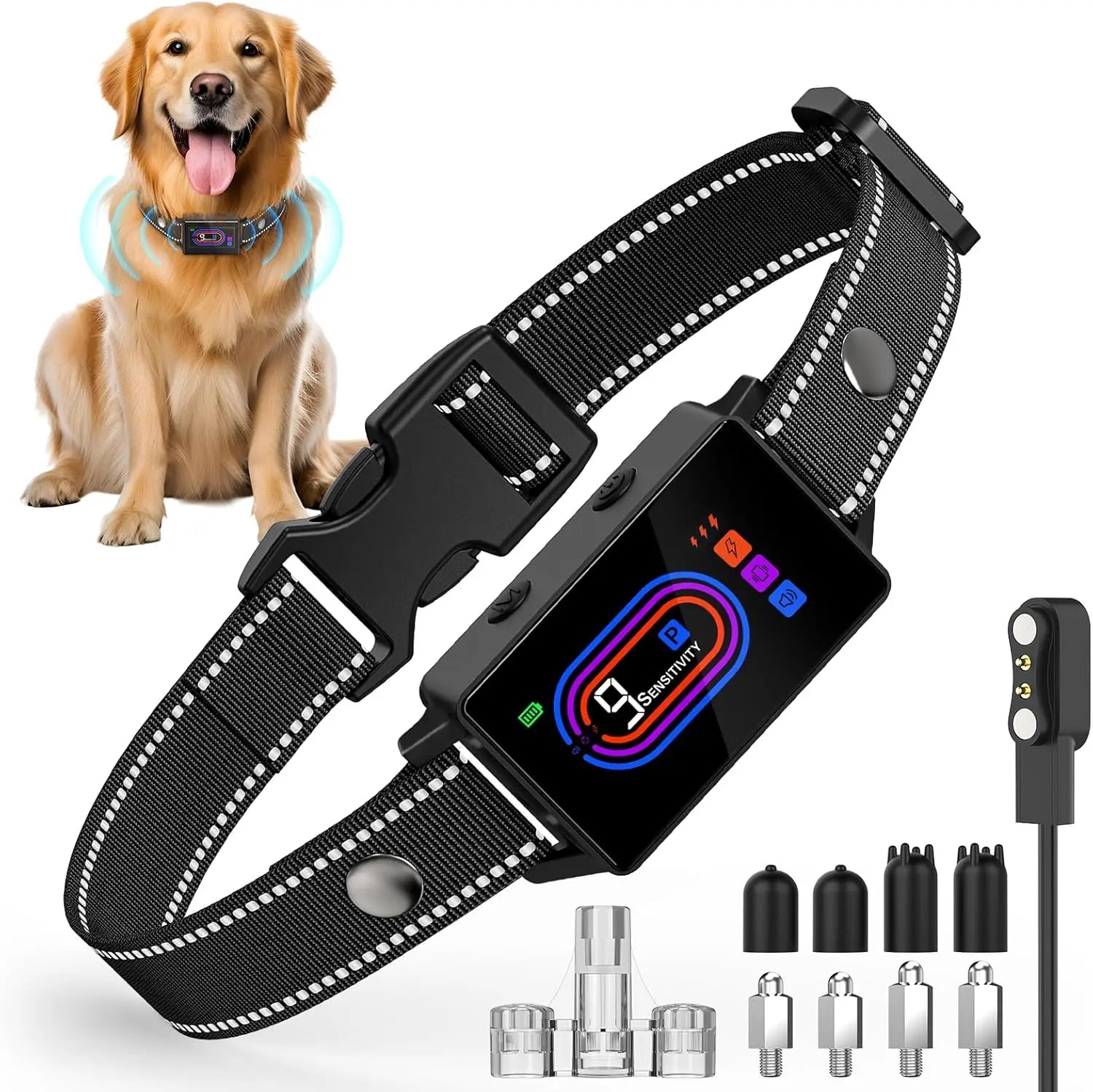3 Pack Dog Bark Collar Rechargeable Anti Bark Training Waterproof 5-130lbs 1 Pack