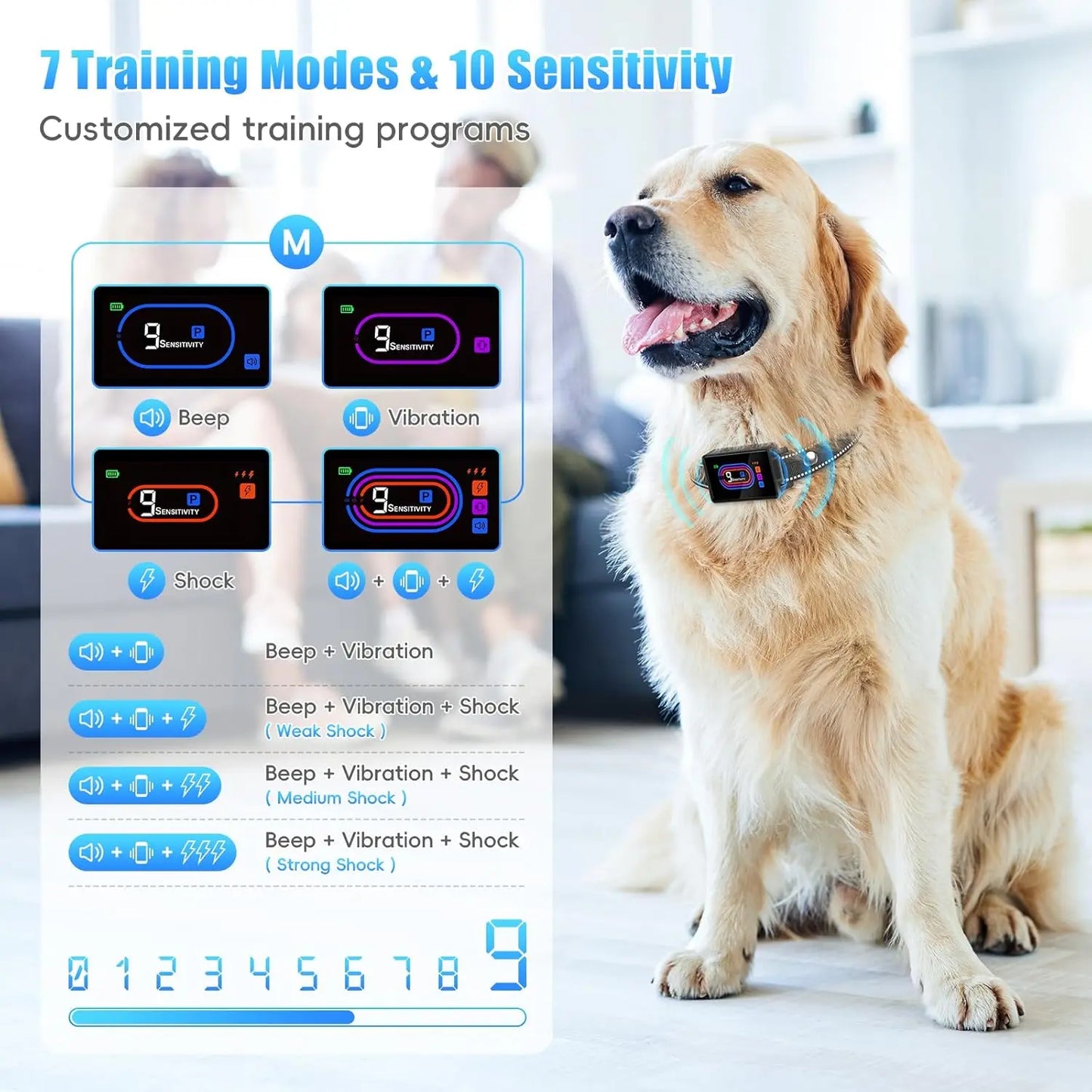 3 Pack Dog Bark Collar Rechargeable Anti Bark Training Waterproof 5-130lbs