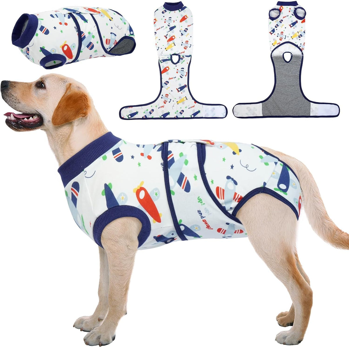 Kuoser Recovery Suit for Dogs & Cats – Soft Cotton Surgery Suit, XS–2XL