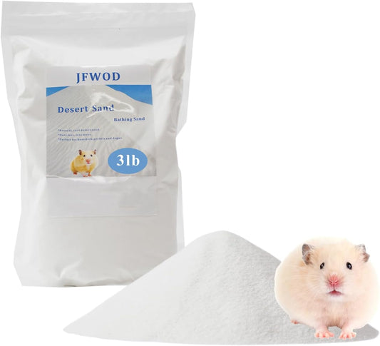 Hamster Bath Sand Dust Free Desert Small Pet Litter Chinchilla Gerbil 3lb White 3Lb