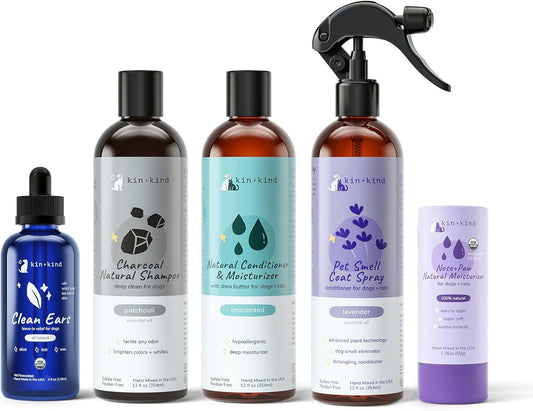 Charcoal Dog Grooming Bundle Natural Shampoo Conditioner Skin Coat Care Default Title
