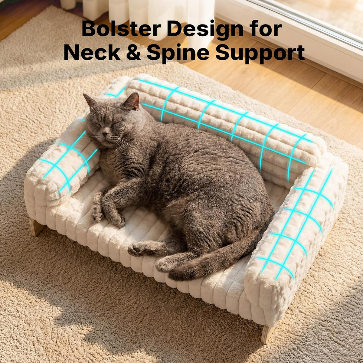 Elevated Wooden Pet Sofa Bed – 2 Sizes, 2 Colors