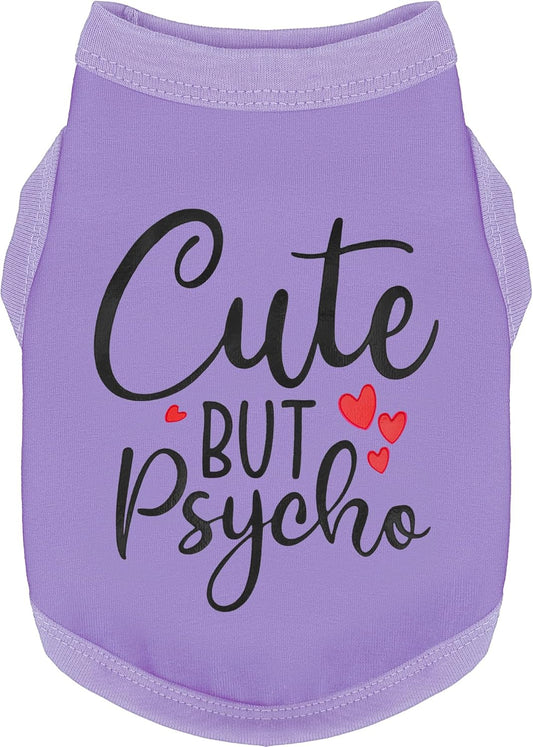 Dog Shirt Cotton Small Medium Dogs Cute Psycho Shirt Soft Breathable Purple