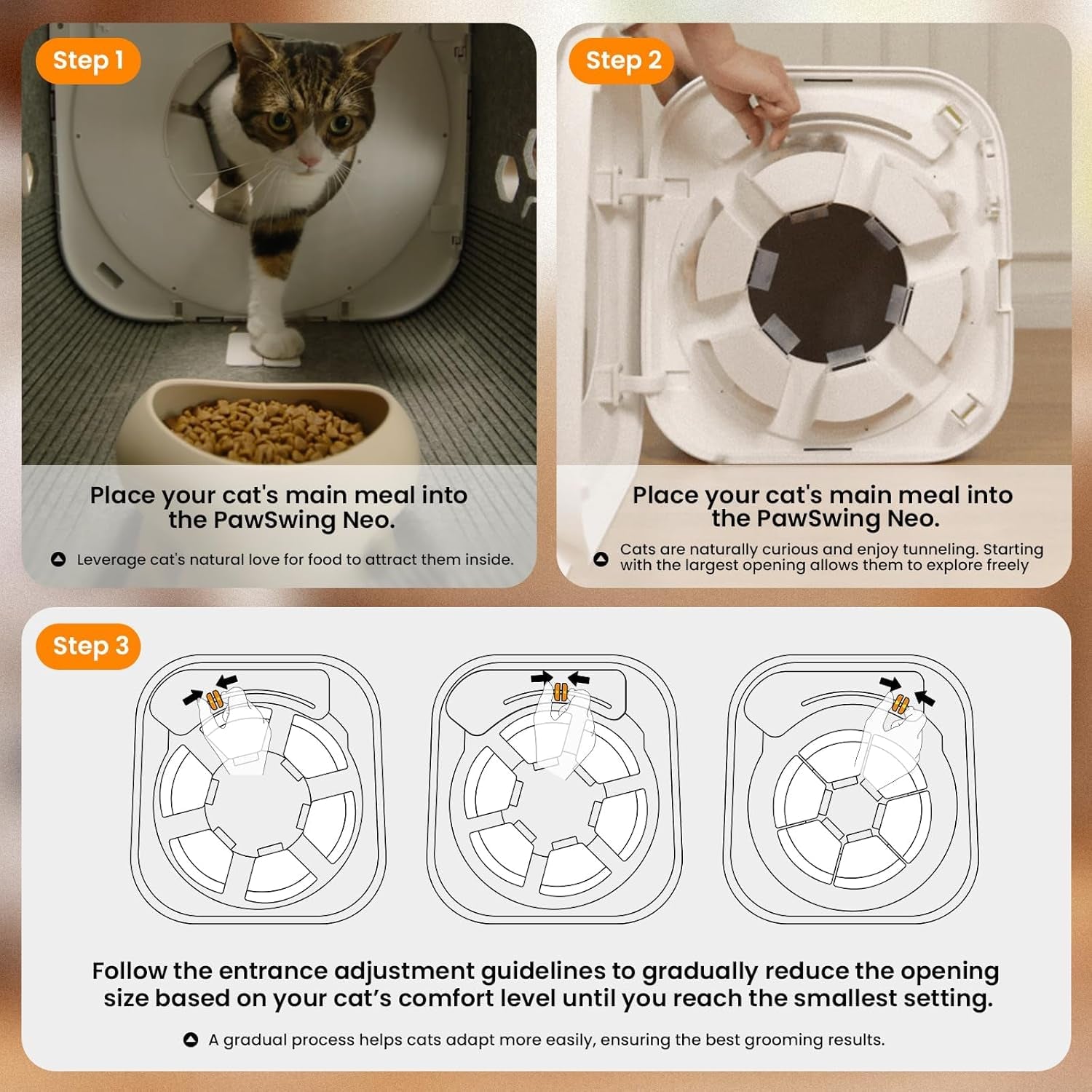 Cat Self Groomer Automatic Fur Collector Brush Grooming Box for Cats