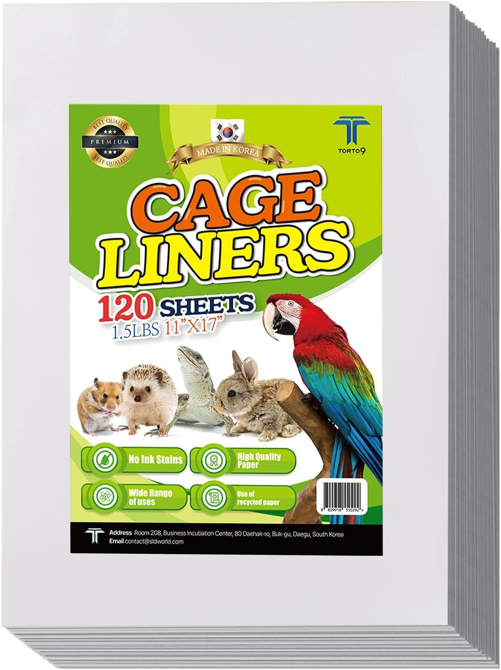 Bird Cage Liner Sheets Acid Free Non Toxic Paper Bedding 120Ct 11 X 17 In
