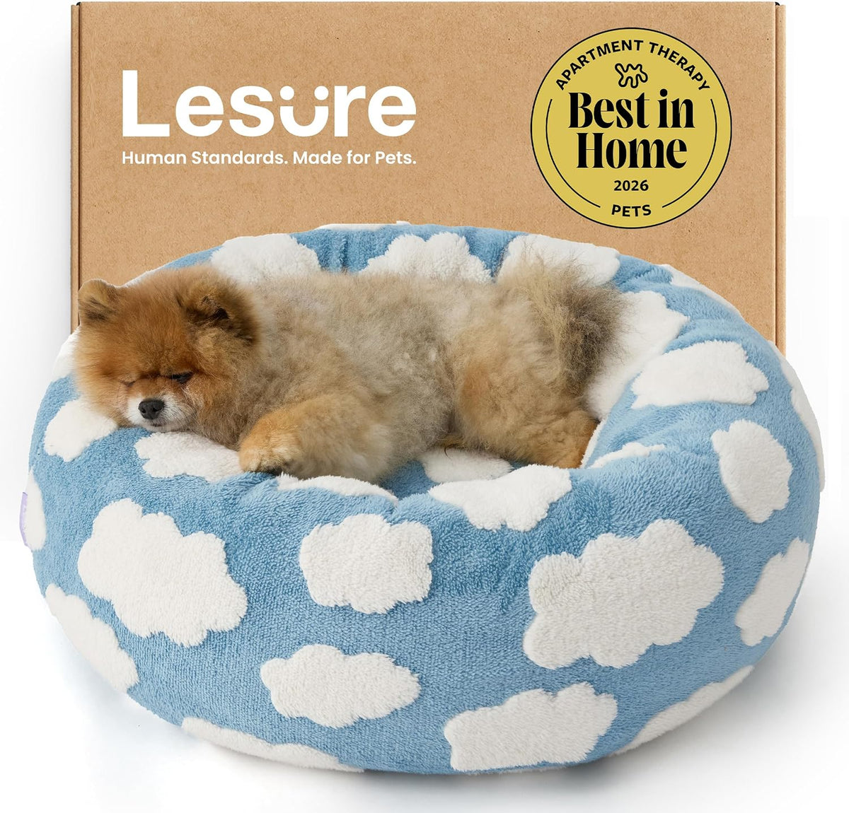 LE SURE Donut Dog Bed – 7 Sizes, 5 Patterns