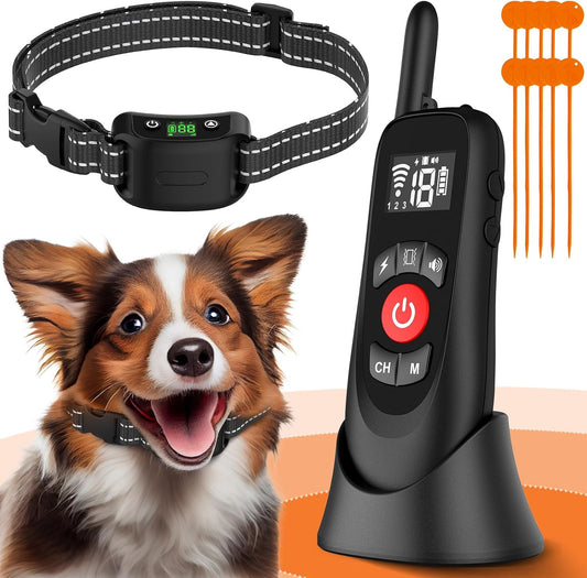 Wireless Dog Fence Collar Electric Training Remote Waterproof 1640ft Range For 1 Dog