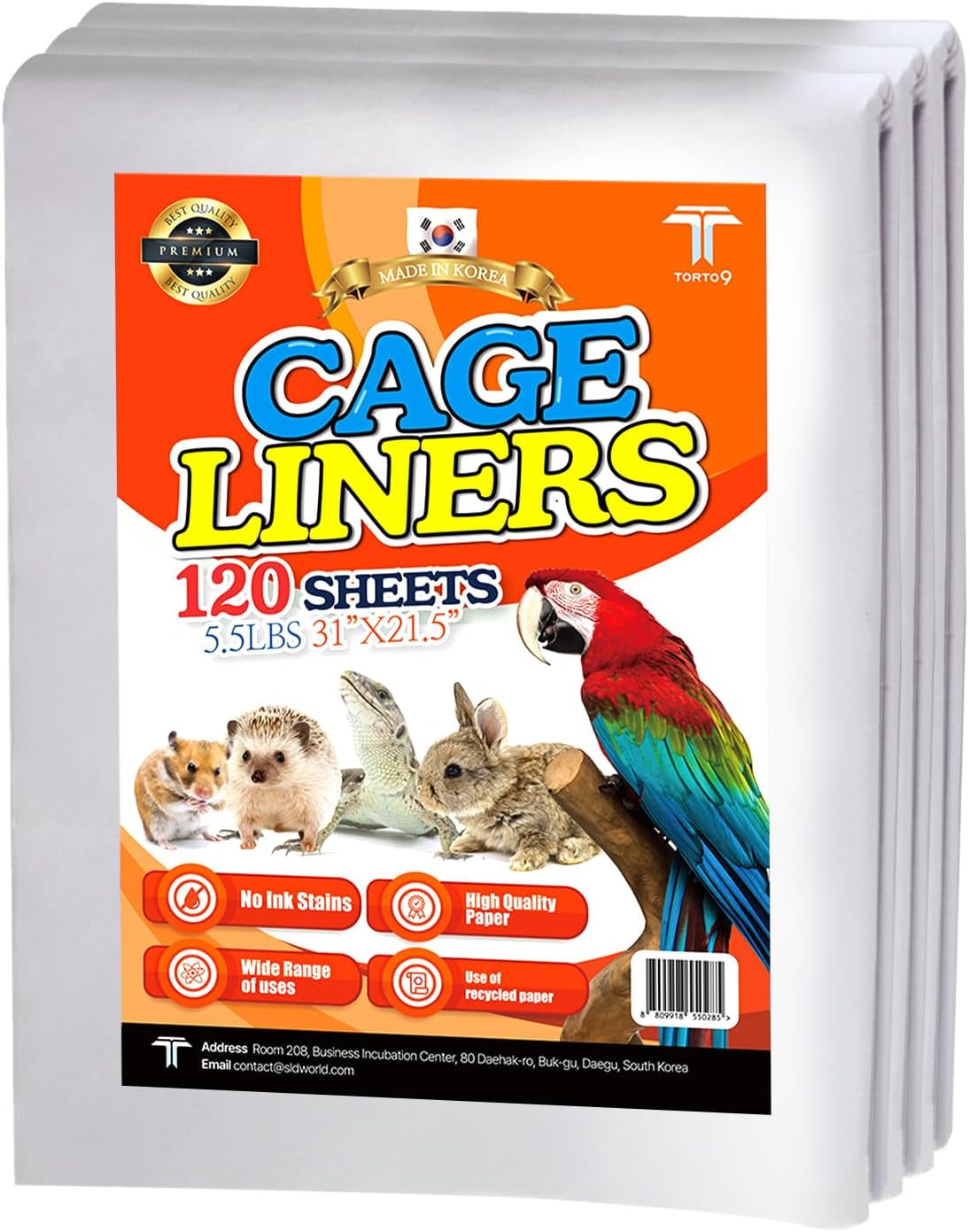 Bird Cage Liner Sheets Acid Free Non Toxic Paper Bedding 120Ct 31 X 21.5 In