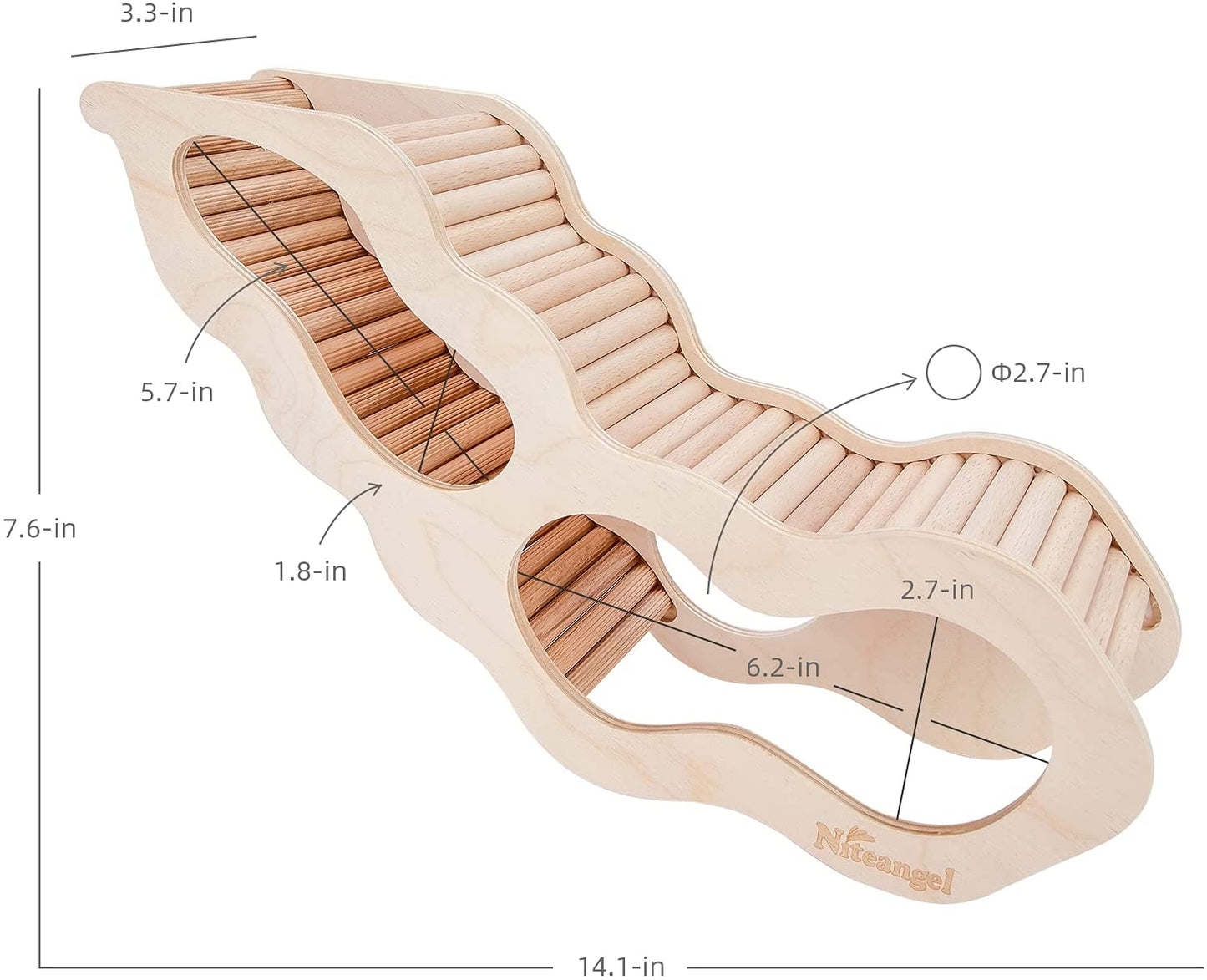 Hamster House Hideout Ladder Wooden Small Pet Hut Gerbil Mouse Tunnel Toy