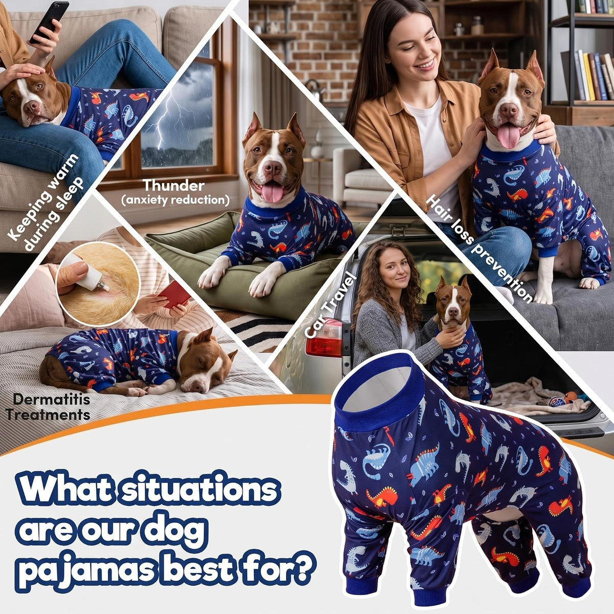 LovinPet Dog Pajamas & Bodysuit – 6 Styles, M–3XL