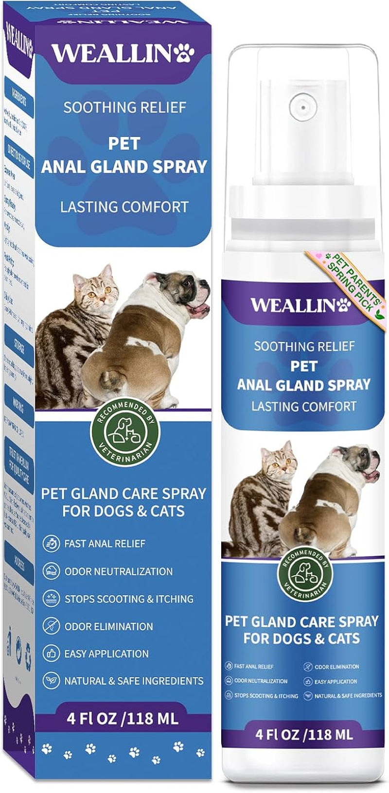Dog Anal Gland Spray Relief Anti Itch Odor Control Safe Cats 4oz Default Title
