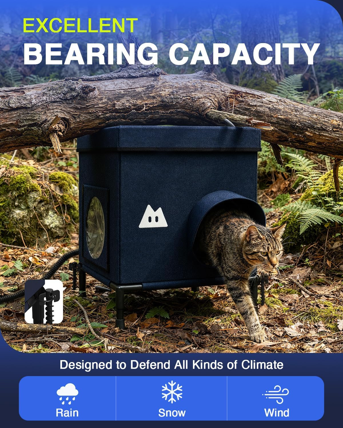 Heated Outdoor Cat House – Insulated Weather-Resistant Shelter, 2 Sizes