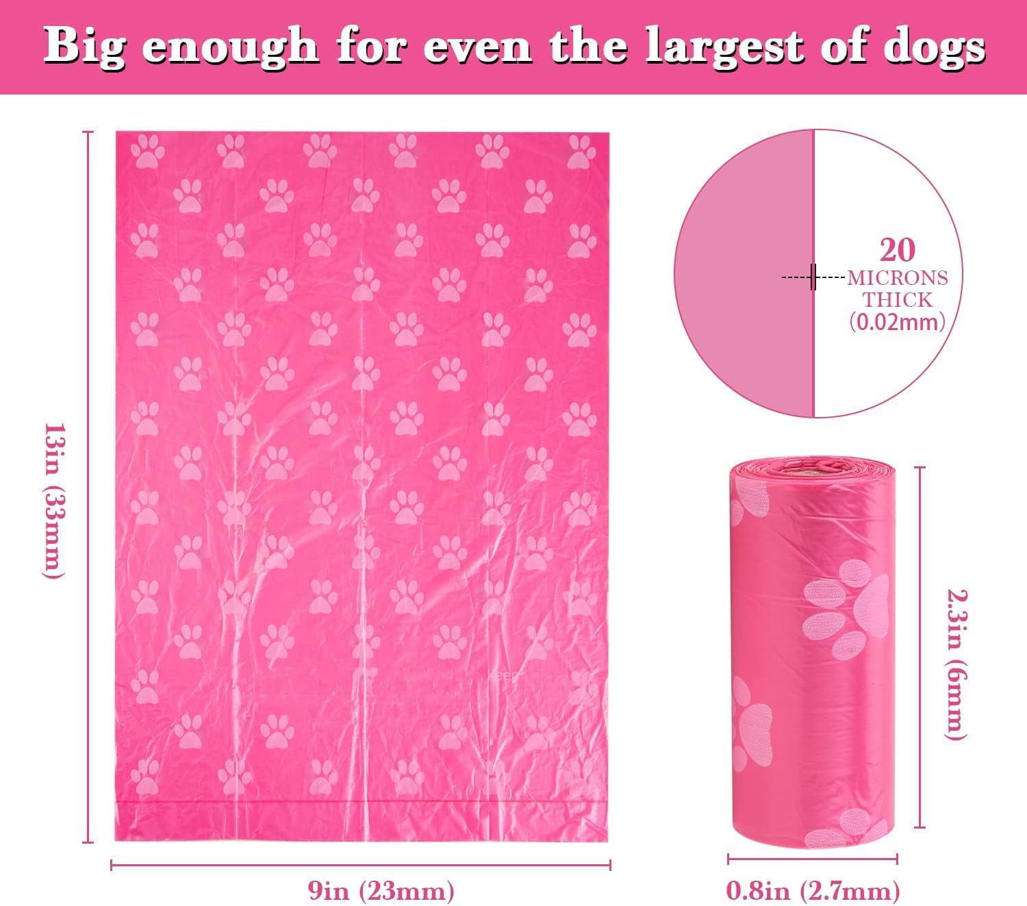 Biodegradable Dog Poop Bags with Holder Leak Proof Compostable Waste Bags