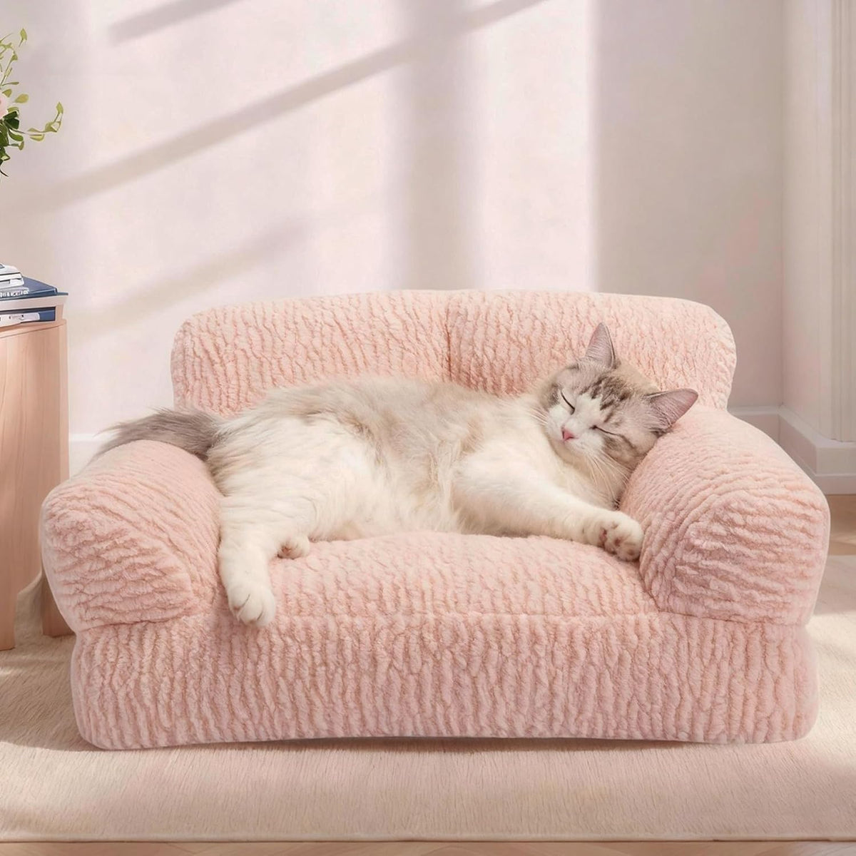 Pink Orthopedic Cat Sofa Bed – 2 Sizes, Washable Cover