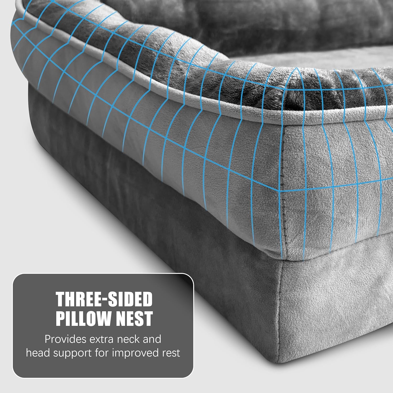 Orthopedic Dog Bed Sofa with Bolster Washable Cover Waterproof Liner