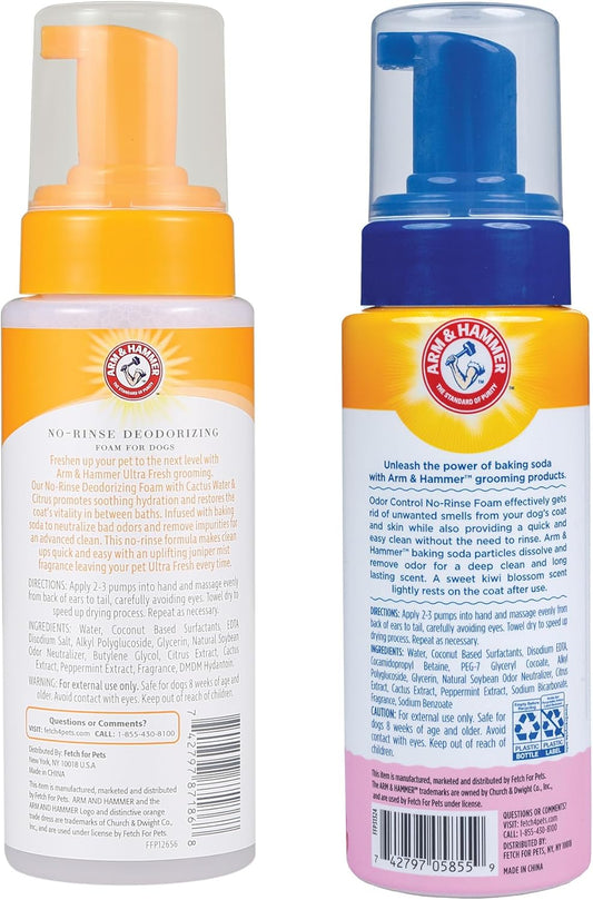 Waterless Dog Shampoo Foam Bundle Odor Control Deodorizing Dog Wash