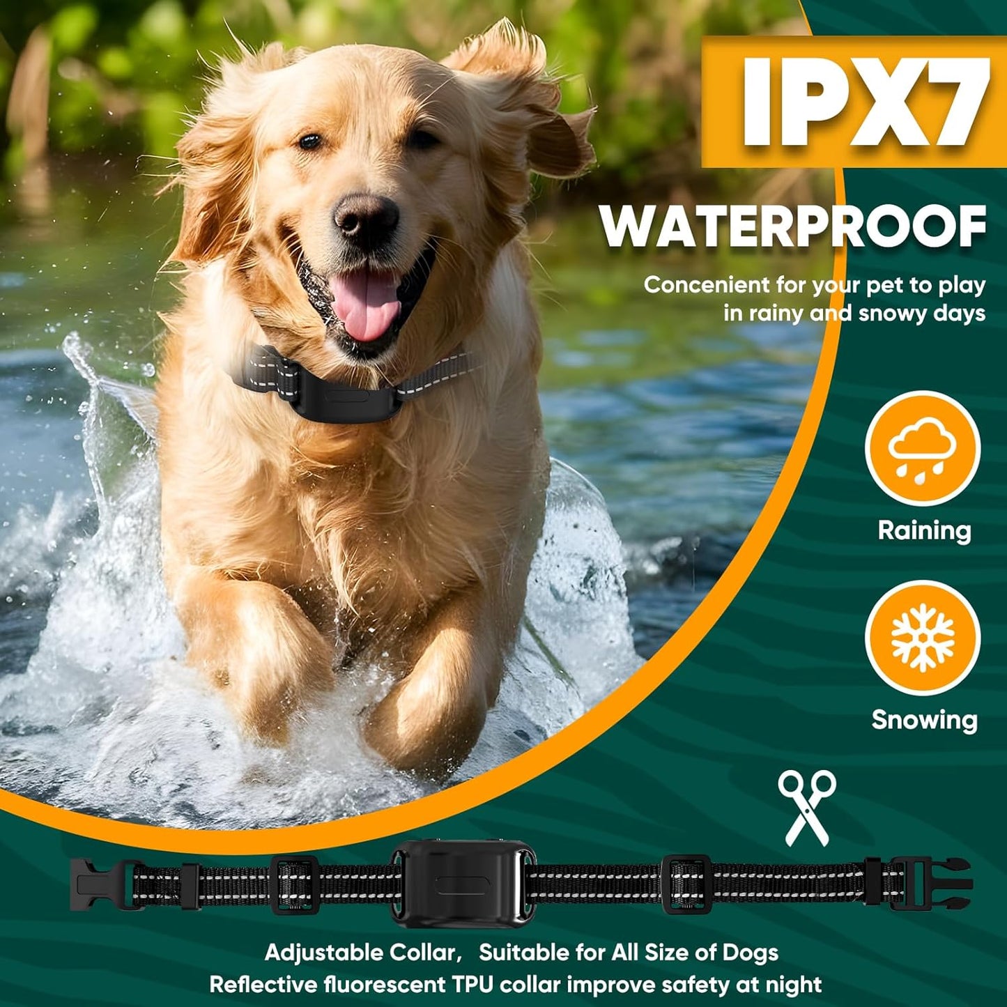 Wireless Dog Fence Collar Electric Training Remote Waterproof 1640ft Range