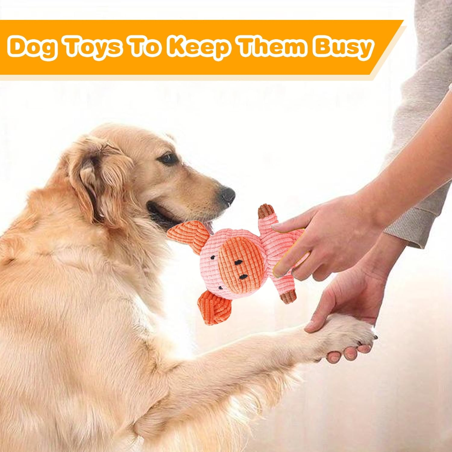 5 Pack Squeaky Plush Dog Toys Durable Chew Toys for Small Medium Large Dogs