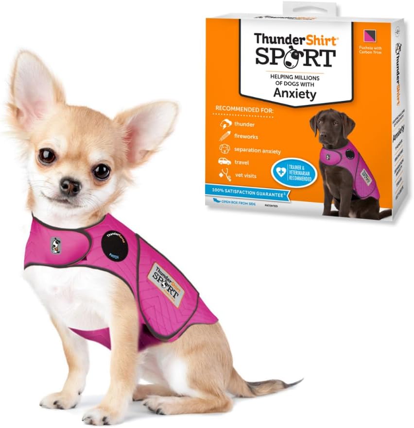 ThunderShirt Dog Calming Vest Large Fuchsia Anxiety Wrap Sport Fuchsia Xx-Small