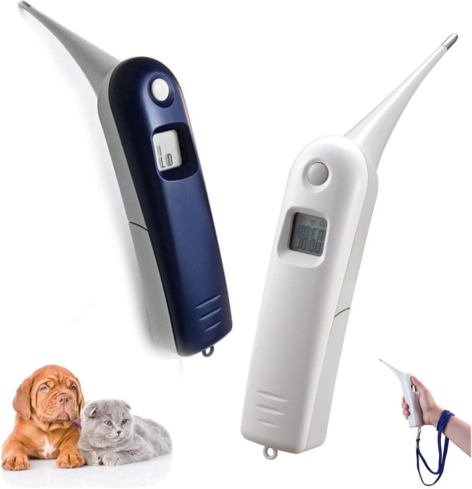 Pet Thermometer Digital Fast Accurate Dog Cat Small Pets Rectal Vet Blue
