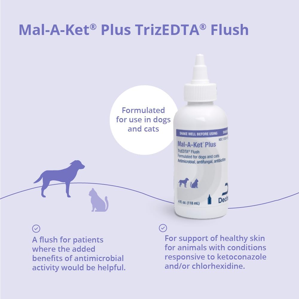 Mal-A-Ket TrizEDTA Flush for Dogs Cats Ear Skin Cleanser 4oz