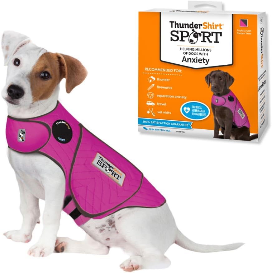 ThunderShirt Dog Calming Vest Large Fuchsia Anxiety Wrap Sport Fuchsia Small